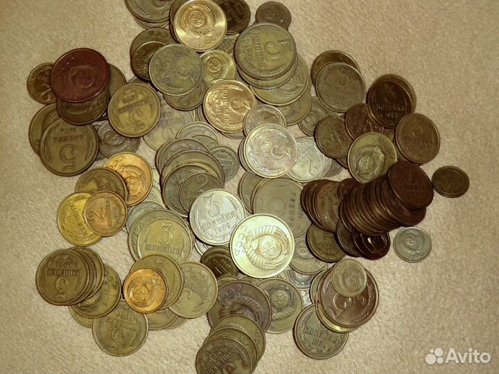 Медные монеты СССР. 1.2.3.5 копеек