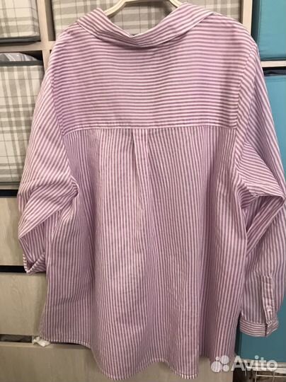 Блузка, рубашка большой размер, в полоску