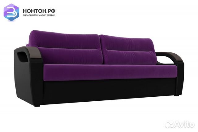 Диван еврокнижка Форсайт микровельвет фиолетовый