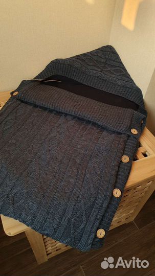 Конверт в коляску детский вязаный новый