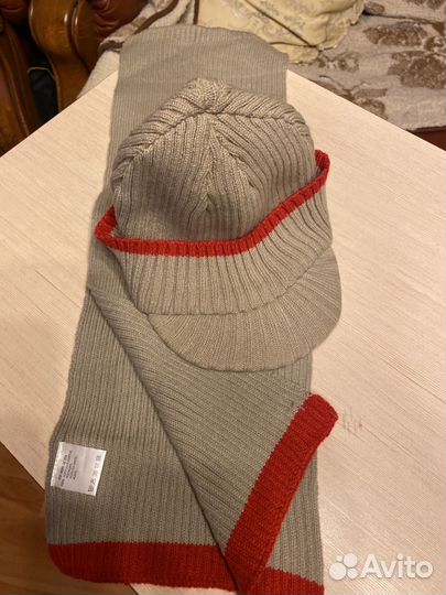 Комплект шапка и шарф для мальчика, 150 рост