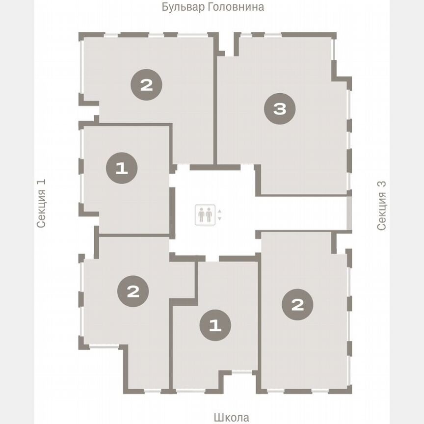 1-к. квартира, 55,5 м², 3/15 эт.