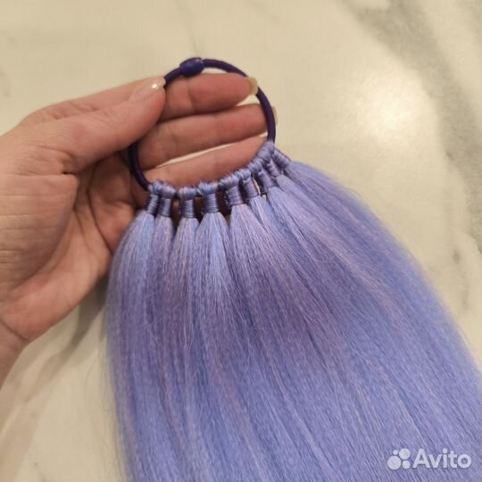 Хвост на резинке канекалон