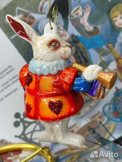 Елочные игрушки белый кролик Алиса в стране чудес