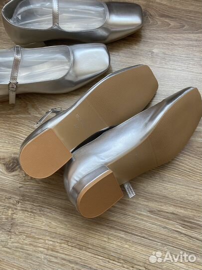 Балетки серебристые 36,37,38 Мэри Джейн