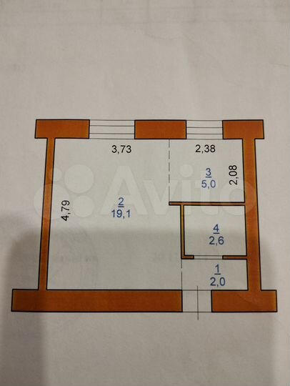 1-к. квартира, 28 м², 1/5 эт.