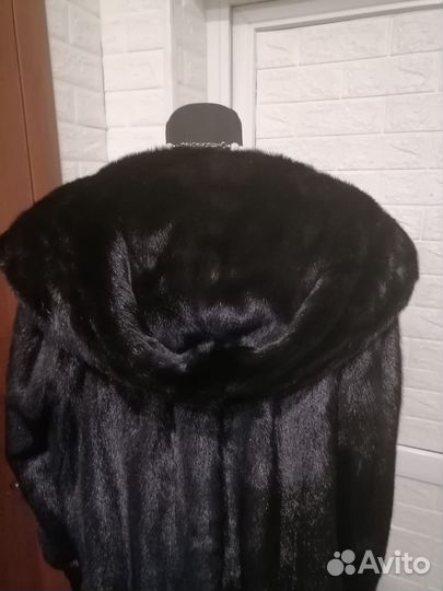 Шуба норковая с капюшоном 54-56