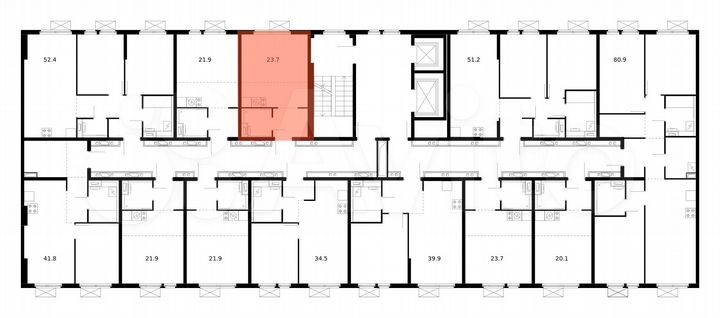 Квартира-студия, 23,7 м², 10/14 эт.