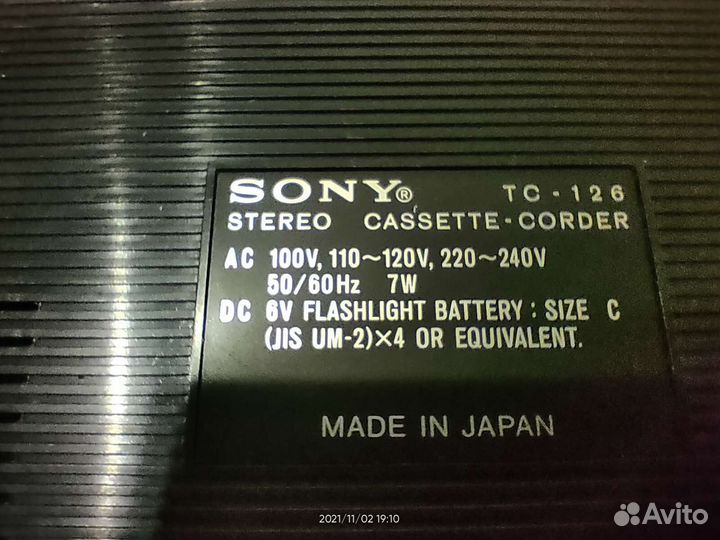 Кассетный магнитофон Sony tc-126cs (1973 г.)