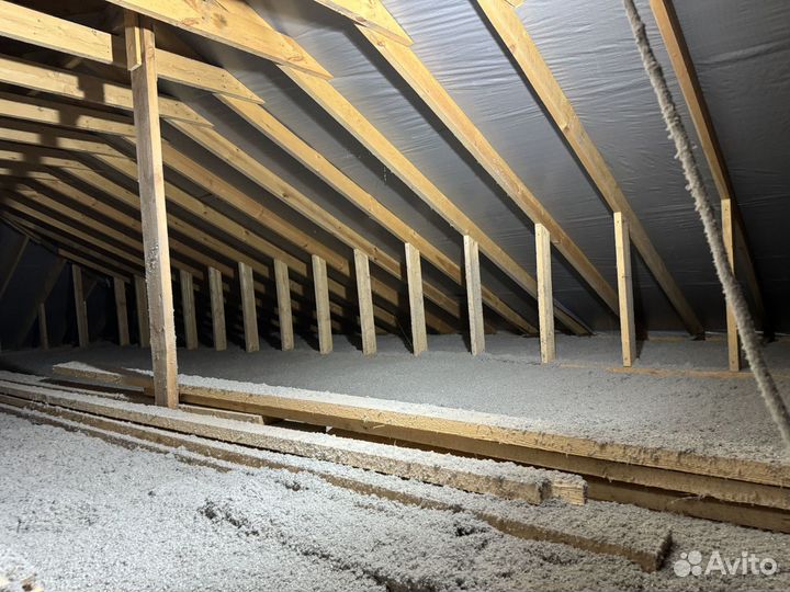 Утепление полов эковатой