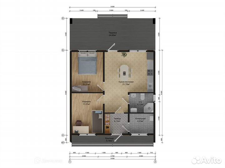 Дом площадью 80 м² (94.4 м²)