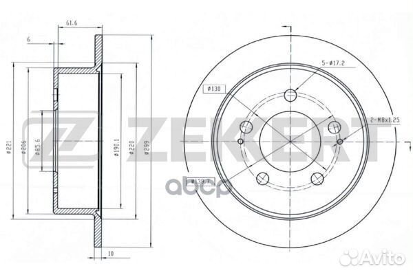 Диск торм. задн. SsangYong Actyon 05- Kyron 05
