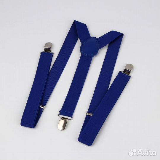 Подтяжки взрослые, ширина 2,5 см, цвет синий