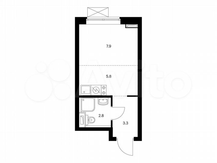 Квартира-студия, 19,8 м², 4/33 эт.