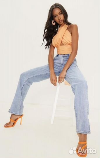 Новый топ Prettylittlething персикового цвета