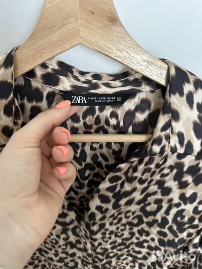 Платье леопардовое zara xs