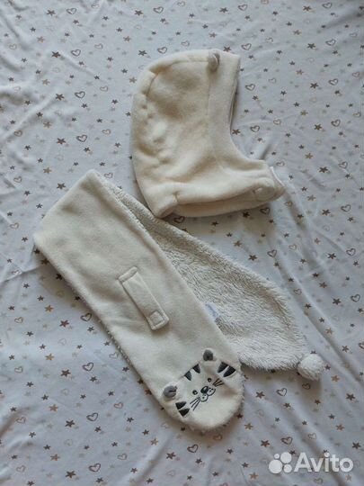 Комплекты (шапка +шарф) 1-2 года