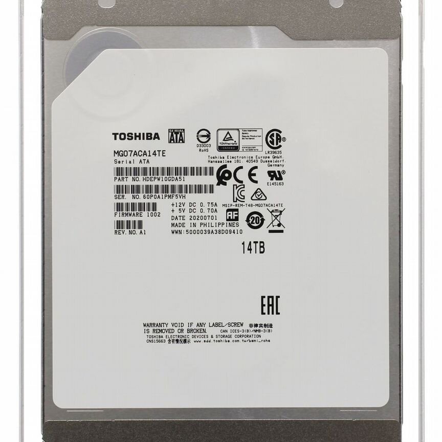 [MG07ACA14TE] Жесткий Диск Toshiba 14tb Sata3 3,5 Mg07aca14te