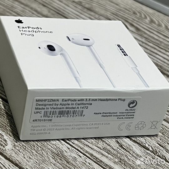 Apple EarPods 3.5 mm - 1 в 1 + Переходник
