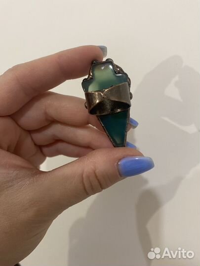 Кольцо с тонированным кварцем