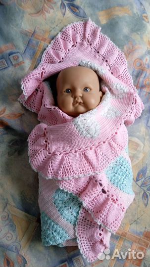 Плед детский вязаный ручная работа