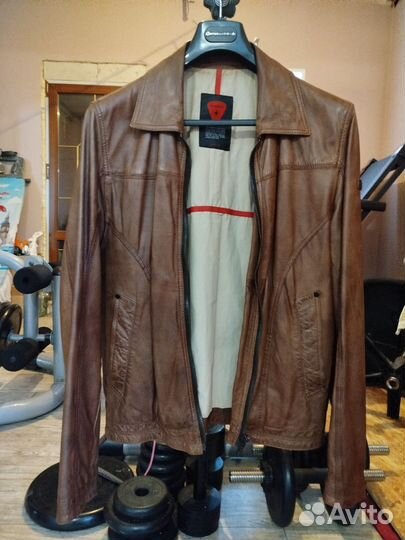 Кожаная куртка мужская 48 50 бу