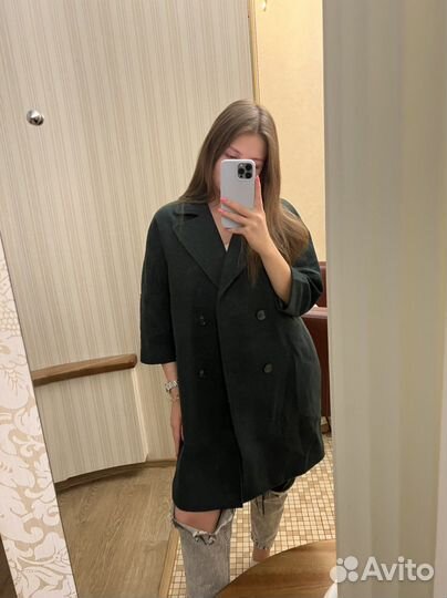Пальто женское зеленое