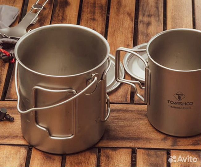 Титановая армейская кружка котелок 750ml Tomshoo