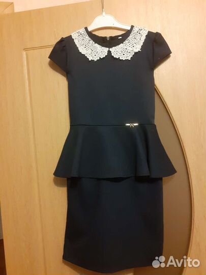 Платье школьное синее