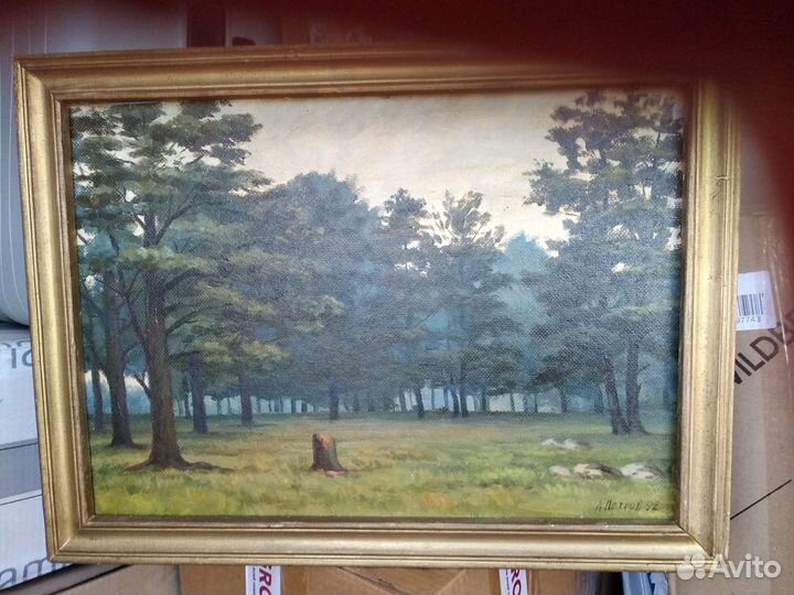 Картина маслом лесной пейзаж