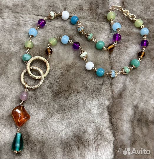 Винтажные бусы / колье стекло США