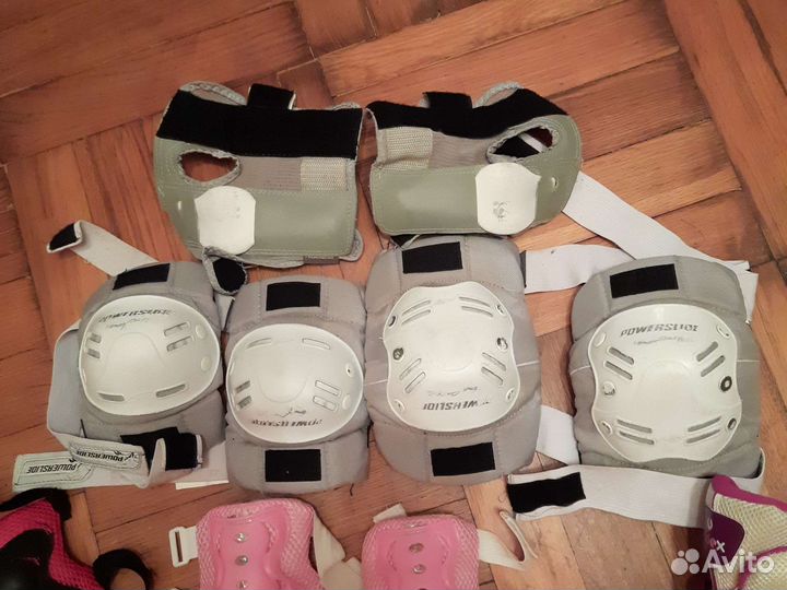 Ролики раздвижные детские р30-33 и 2 набора защиты