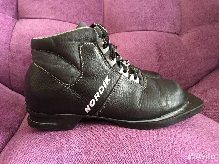 Лыжные ботинки, Nordik нат. кожа, черные, 35р, отс