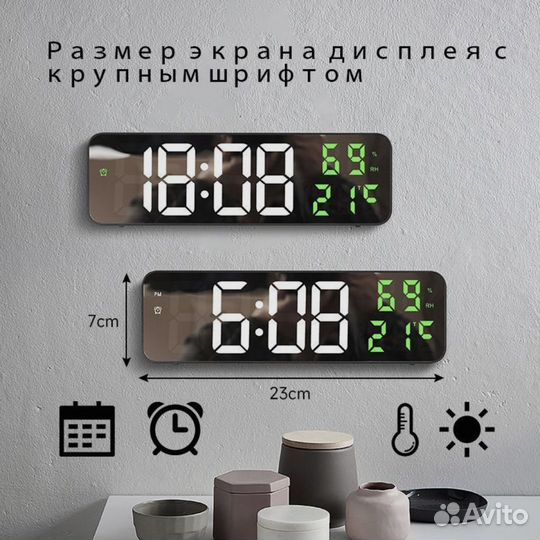 Часы электронные настенные
