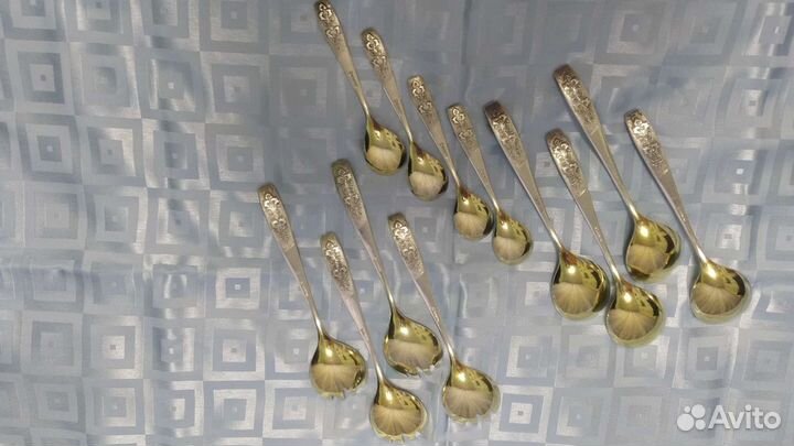Мельхиоровые ложки с позолотой. СССР
