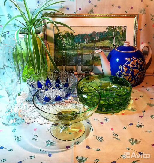 Зеленое стекло СССР лзхс, Резеда