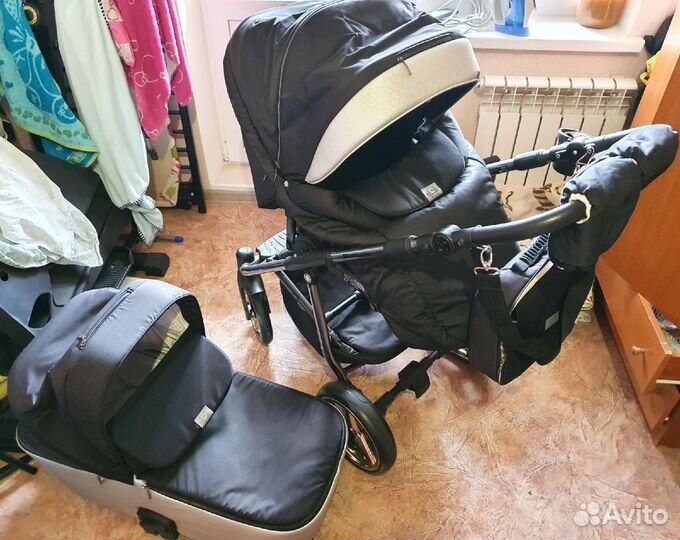 Коляска 2 в 1 adamex reggio(эко кожа)