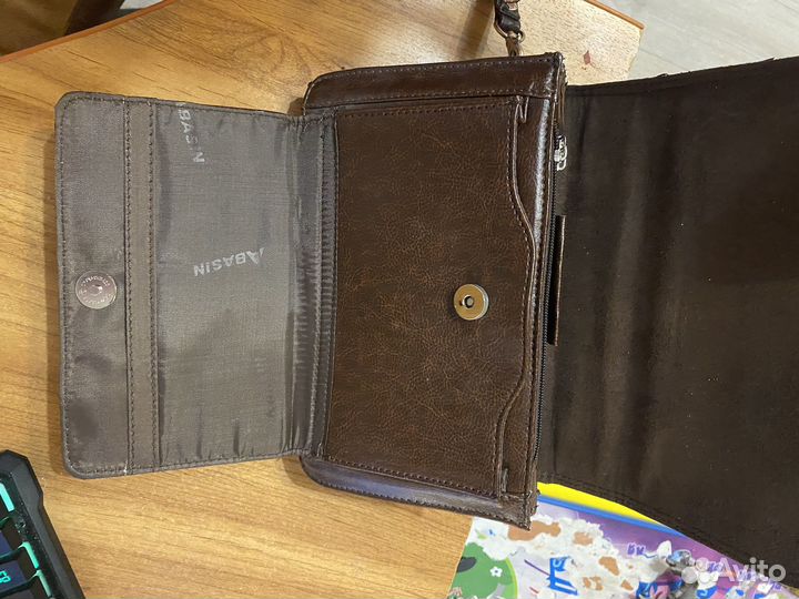 Борсетка сумка кожаная