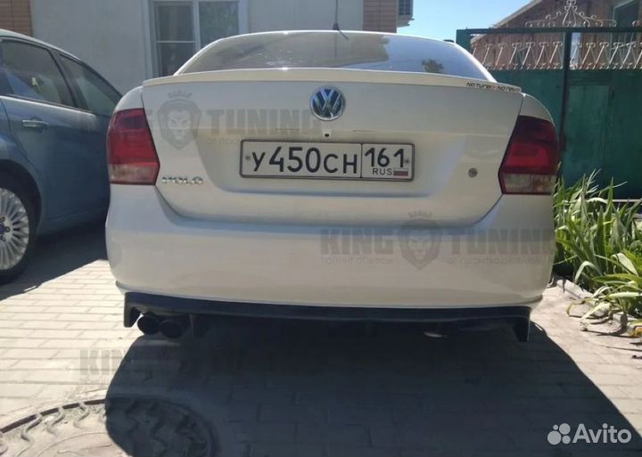 Диффузор на бампер Фольксваген Поло (под покраску)