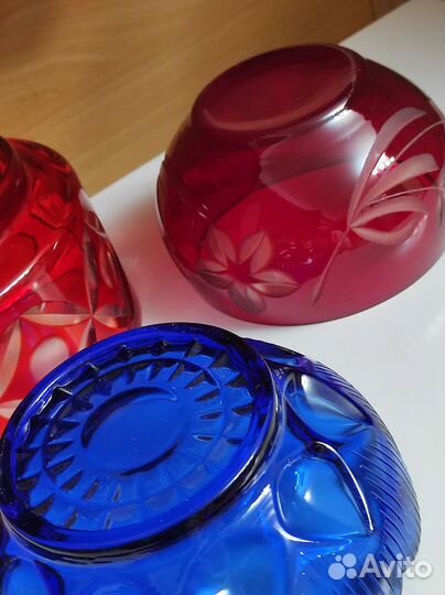 Салатница цветное стекло СССР