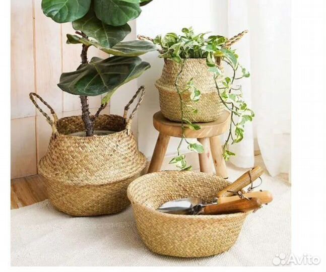 Корзинки интерьерные плетеные ручной работы