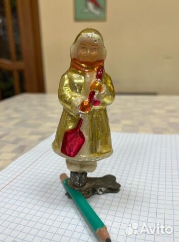 Ёлочная игрушка Мальчик с лопаткой стекло 50-60 г