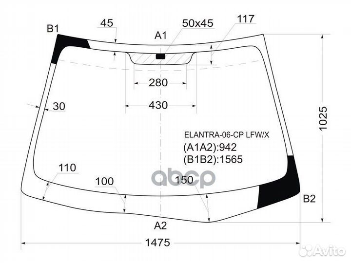 Стекло лобовое hyundai avante/elantra 06-10 ELA