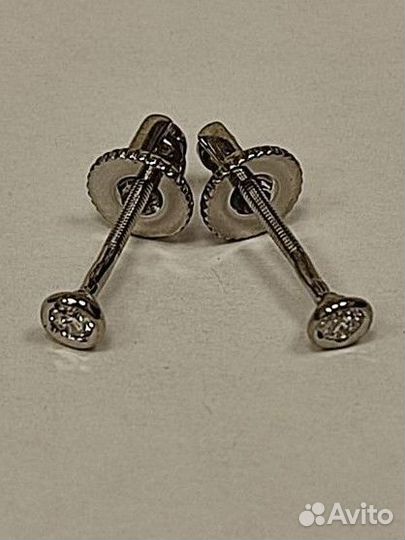 Золотые серьги с бриллиантами 585 проба