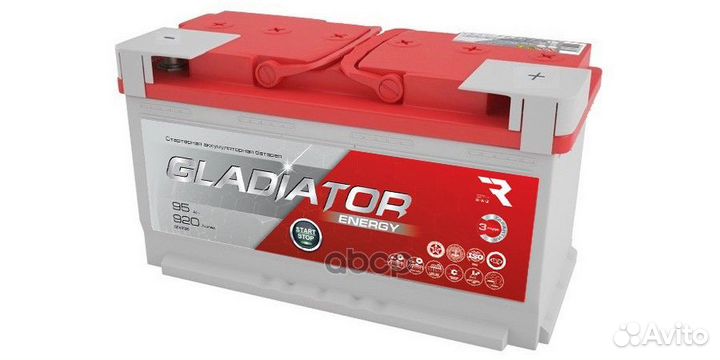 Аккумулятор gladiator Energy 95 Ah, 920 A, 353x