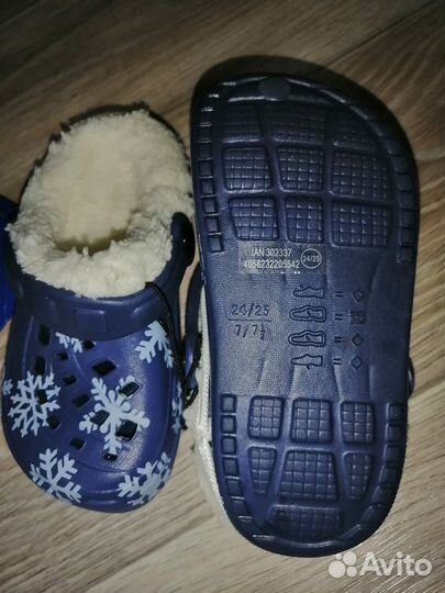 Lupilu кроксы сланцы тапочки с мехом 24\25