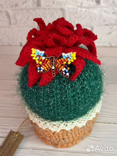 Кактус вязанный,интерьерный