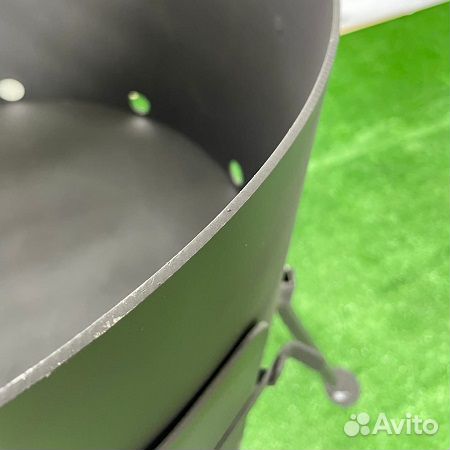 Стальная печь с дверцей для казана на 10 литров