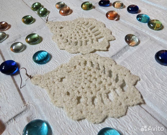 Вязаные серьги