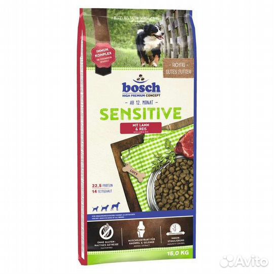 Корм для собак Bosch Sensitive Lamm&Reis,15кг